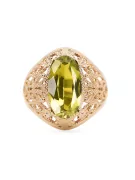 Anillo Peridoto amarillo Oro amarillo de 14 quilates Artesanía vintage vrc074y